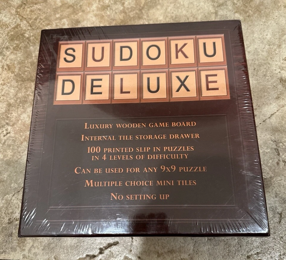 SUDOKU DELUXE Luxury Wooden Game Board Puzzles WOOD TILES Coldwater Creek NEW!  - Image 1 of 4