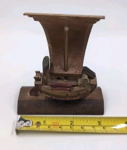 Antique Miniature Bamboo Boat Hand Carved pre-1941 Japanese Nippon - Picture 1 of 10