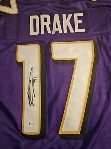 Kenyan Drake Signed Custom Jersey XL with Beckett COA Baltimore Ravens