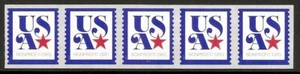 US Scott 5172 (5c) USA and Star Nonprofit Org PNC strip of 5, plate # P111 - Picture 1 of 1