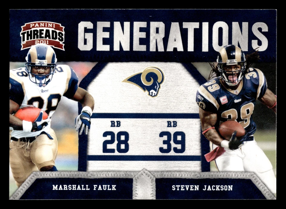 Marshall Faulk / Steven Jackson 2011 Panini Threads #3 Generations - Image 1 of 2