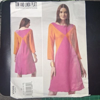 Tom and Linda Platt Vogue Sewing Pattern V1326 Misses Dress Cut to 16 - Image 1 of 2