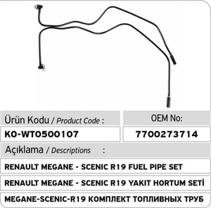 Renault Megane - Clio - Modus - Scenic R19 Fuel Line 7700273714 - Picture 1 of 1