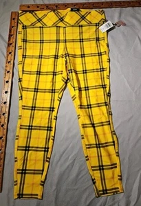 Nwt Torrid Betsey Johnson Pants Womens Size 2 Yellow Tartan Pixie Pant Stretch - Picture 1 of 16