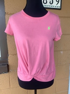Top Polo Ralph Lauren para mujer talla grande. Rosa liso. Manga corta. Foto 1 de 4