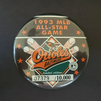 1993 MLB All-Star Game Limited Edition Baltimore Orioles Pin, Button SN to 10000 - Image 1 of 3