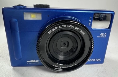 Cámara digital Minolta 48 MP enfoque automático con espejo selfie video 4K Ultra HD (azul) Foto 1 de 4