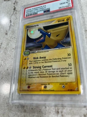 Crazy Ball Holo!! 2006 Pokémon EX Manectric Holo Crystal Guardians Graded PSA 10 - Image 1 of 3