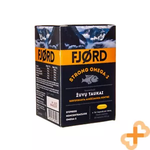 FJORD STRONG OMEGA-3 Fish Oil 80 Capsules 1645 IU Heart Support Supplement - Picture 1 of 12
