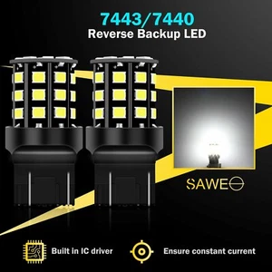 2 x SAWE 7440 7443 2835 33smd LED Back Up Reverse Light Bulbs Bright White 6000K - Picture 1 of 7