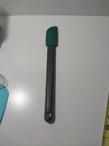 Tupperware Blue Silicone Scraper Spatula Spoonula 12" Black Handle Utensil D35 - Picture 1 of 3