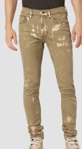 Hudson Zack Gold Skinny Jeans Men's-Sz 32 Waist; 36 Inseam - Picture 1 of 14