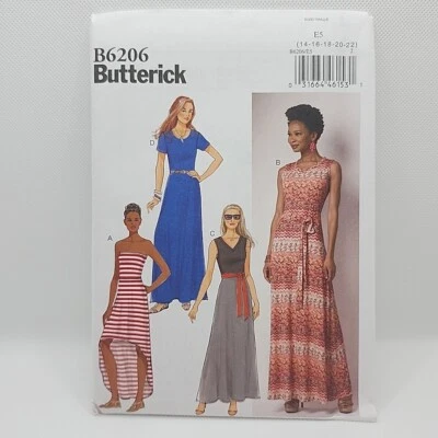 Butterick 6206 Misses'/Petite Maxi Dress Sewing Pattern Size 14-22 Uncut - Image 1 of 4