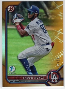 2022 Bowman Draft 1st Edition Gold Foil #BD63 Samuel Munoz Dodgers 37/50 - Picture 1 of 1