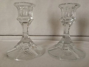 2er Set Voll Bleikristall Stumpensockel Kerzenständer 4" hoch - Bild 1 von 12