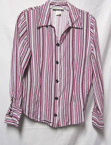 DRESSBARN blouse shirt top Medium 8/10 Bust 40 Pink Multi Color Striped - Picture 1 of 2