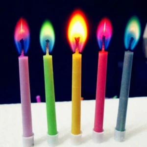 Multi Coloured Flame Birthday Cake Candles Angel Party Novelty Decoration-5 Pack - Picture 1 of 3