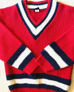 BODY RAGZ Boy MEDIUM 12-14 Red Sweater Pullover Knit Oversized Active Warm 2000s - Picture 1 of 12