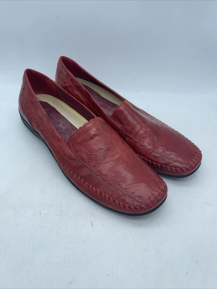 Mocasín rojo Elites by Walking Cradles para mujer talla 8,5 M zapatos sin cordones de cuero tippy Foto 1 de 4