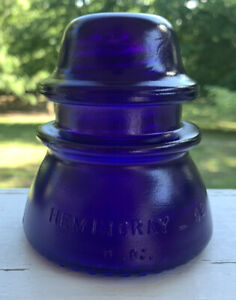 Hemingray No 42 STAINED Deep Purple Glass Insulator DIY Predrilled Pendant Light