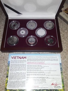 VIETNAM COIN SET - 8 Piece Collection in Wood Box with Story Card - Picture 1 of 1