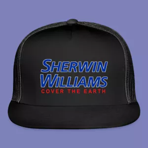 Sherwin Williams Logo Black Adjustable Trucker Hat Adult Size - Picture 1 of 4