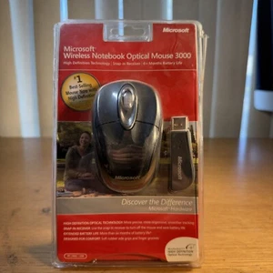 Microsoft Wireless Notebook Optical Mouse 3000 Gray PC Windows & Mac New NOS - Picture 1 of 8