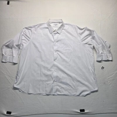 Modena Solid White Classic Long Sleeve Dress Button Up Shirt Men's 22 34-35 - Image 1 of 4