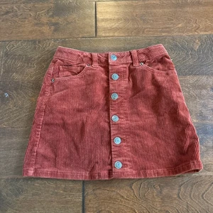 Cat and Jack Girl Medium 7/8 Corduroy Skirt Burnt Orange Button Front Adjustable - Picture 1 of 6
