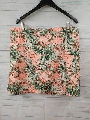 Lady Hagan Tropical Golf Tennis Stretch Pocket zipper Skort Green Peach Sz 16 - Image 1 of 4