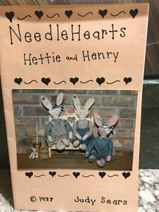 Vintage 1987 Hettie & Henry Primitive Doll Bunny Rabbit Family Sewing Pattern - Picture 1 of 4