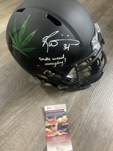 Ricky Williams Autographed Blackout Full Size Helmet W/ SWED- JSA W Auth *White - Picture 1 of 9
