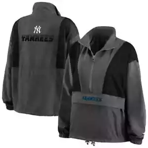 $100 WEAR by Erin Andrews Women's New York Yankees Packable Half-Zip Jacket | L - Picture 1 of 7