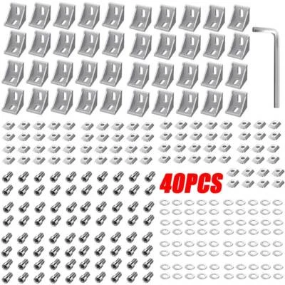 MARKENLOS 40x Eckwinkel 40x40 Winkel Nut 8 Aluprofil Winkel verbinder Befestigungsmaterial