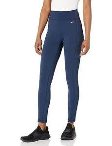 Tommy Hilfiger Sport Damen Sportleggings mit geripptem Einsatz und hohem Bund Navy L - Bild 1 von 2