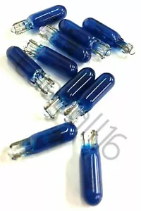 10 x BLUE FRUIT MACHINES Arcade Quiz BULBS - 5mm SMALL-T5 -12v-1.2w Wedge LAMPS - Picture 1 of 3