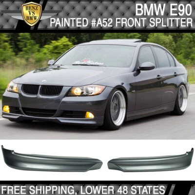 Fits 05-08 E90 3-Serie OE Front Lip Splitter PP Painted Space Gray Metallic - Изображение 1 из 4