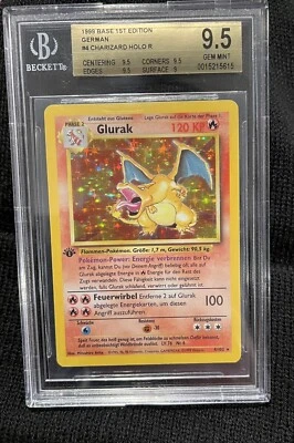 1999 base 1st edition German #4 Charizard Holo R BGS 9.5 - Image 1 of 2