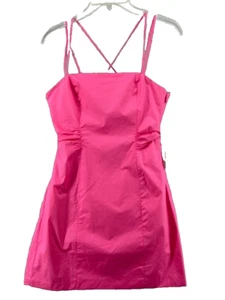 Vestido con marco para mujer talla pequeña rosa reunido con tiras atado trasero mini rosa intenso $478 - Imagen 1 de 18