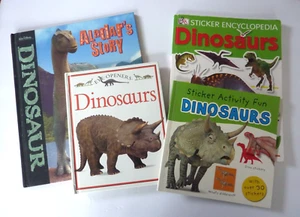 Dinosaur Books Lot Of 4 , Aladar's Story Eye Openers Donosaurs, Sticker Books - Imagen 1 de 10