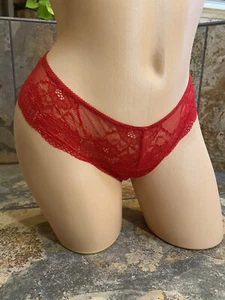 Cheeky Red Lace Sheer Small Woman’s Panties NWOT - Picture 1 of 11