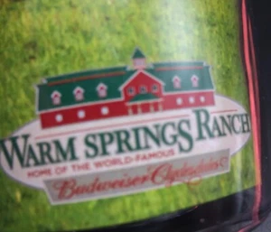 Vaso de viaje Budweiser Clydesdales caballo manantiales cálidos rancho cría granja cerveza - Imagen 1 de 8