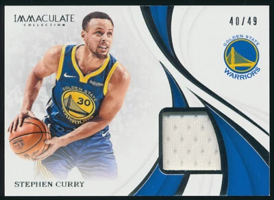 2018-19 Panini Immaculate Collection Stephen Curry Game Worn Jersey Relic 40/49 - Image 1 of 2