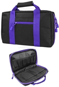 VISM Discreet Pistol Case Double Handgun Bag shoot hunt sports tech BLACK-PURPLE - Picture 1 of 7