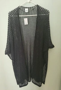 Cárdigan Largo Tejido Ruana Cubrimiento Polvo Encogimiento de Encogimiento Negro Talla Única Nuevo - Imagen 1 de 5