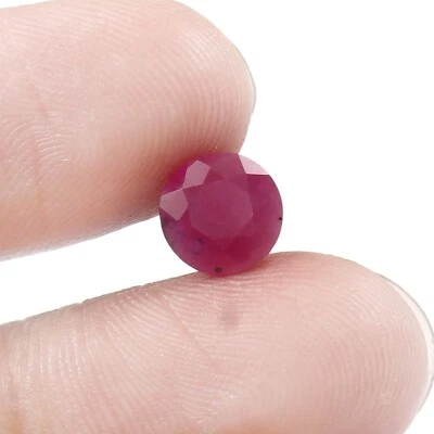 3.00 CT Johnson Mines Heated Natural CERTIFIED Ruby Round Loose Gemstone Cut - Image 1 of 4