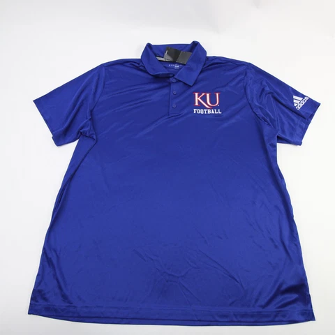 Kansas Jayhawks adidas Climalite Polo Men's Blue New Cover