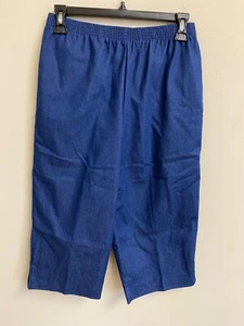 Alfred Dunner Women's Strech Denim Chambray Flat Front Capri Pants NWT - Picture 1 of 5