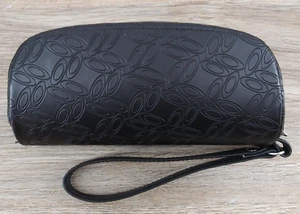 Oakley Sunglass Case Black Soft Clam Shell Wristlet Wrap Around Zipper Logo - Picture 1 of 4