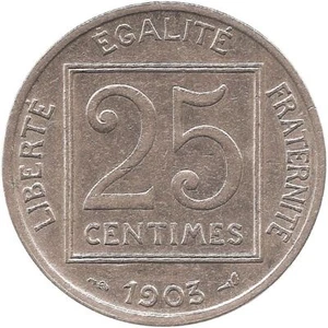 French Coin 25 Centimes | France | 1903 - 1904 - Picture 1 of 12